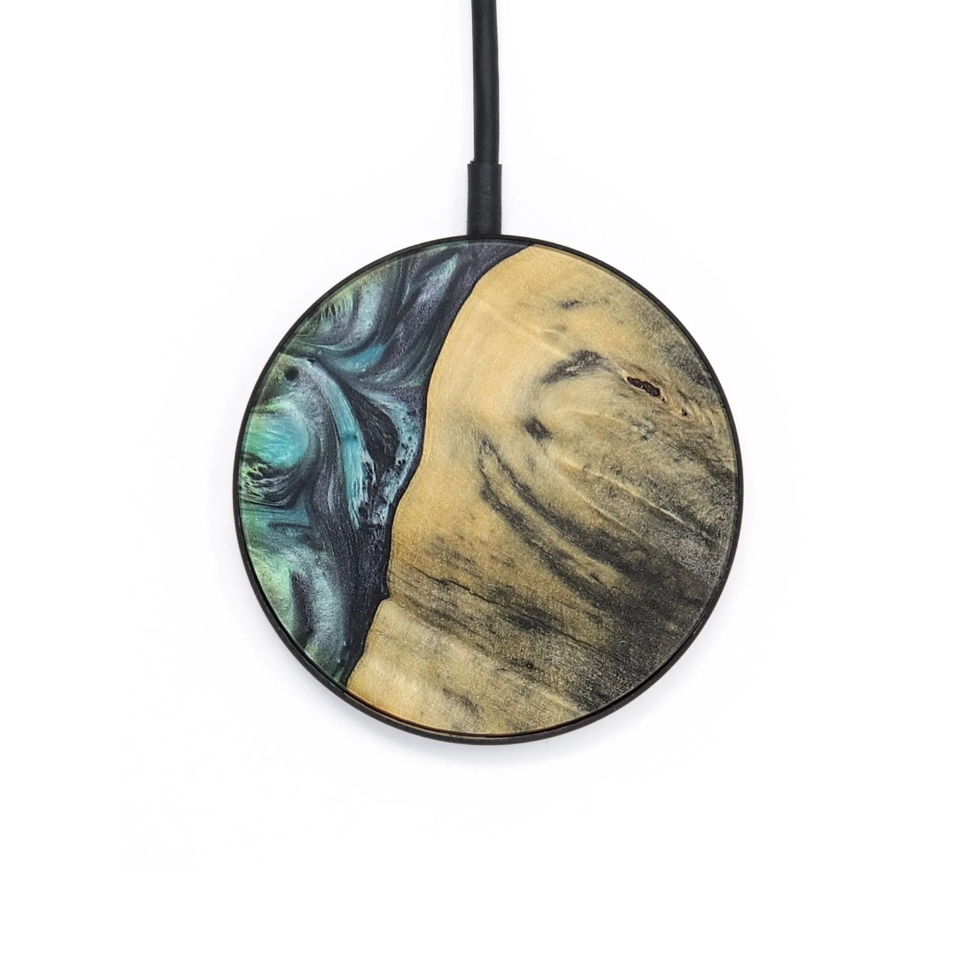 Circle Wood Resin Wireless Charger - Bart (Green, 722945)