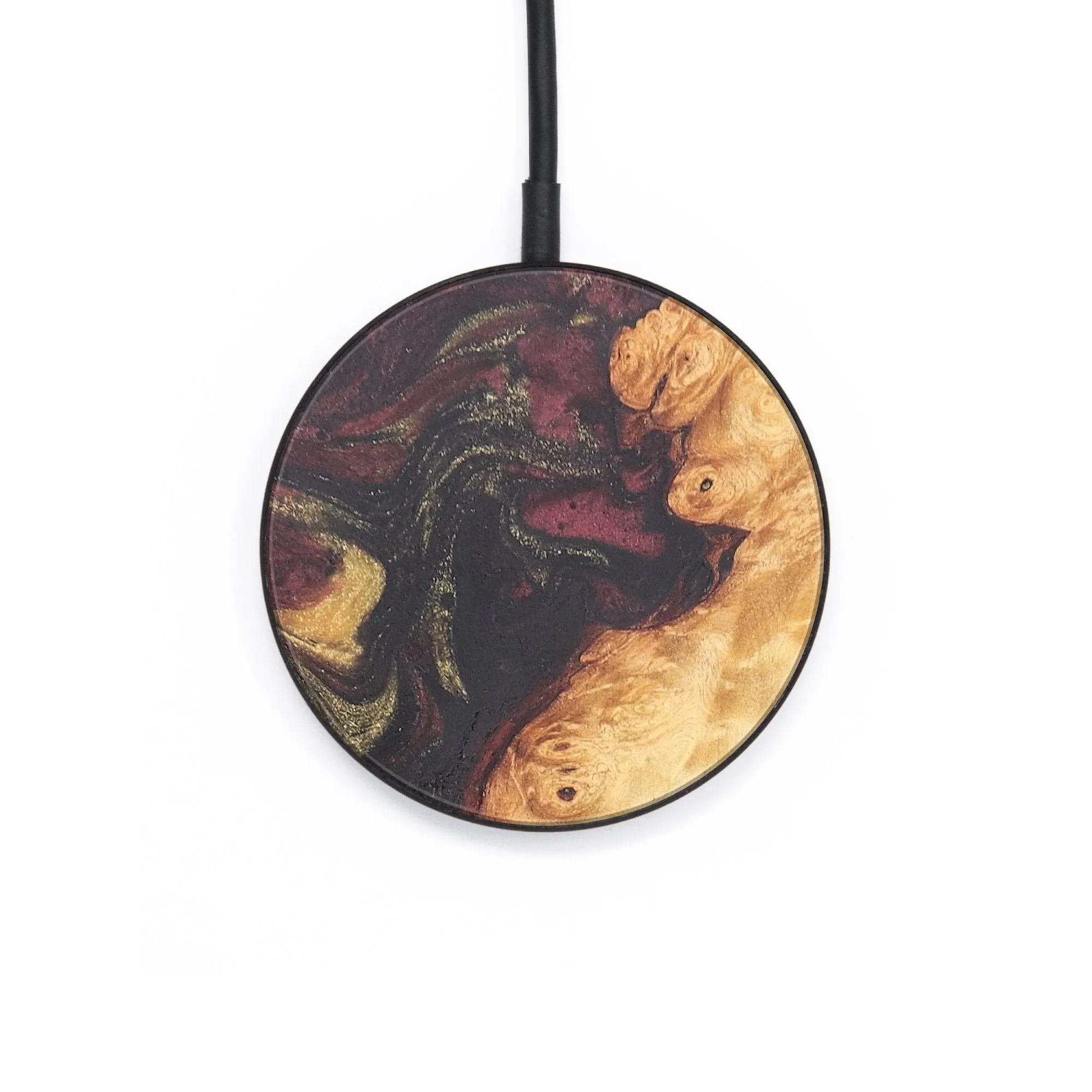 Circle Wood Resin Wireless Charger - Brandi (Red, 679735)