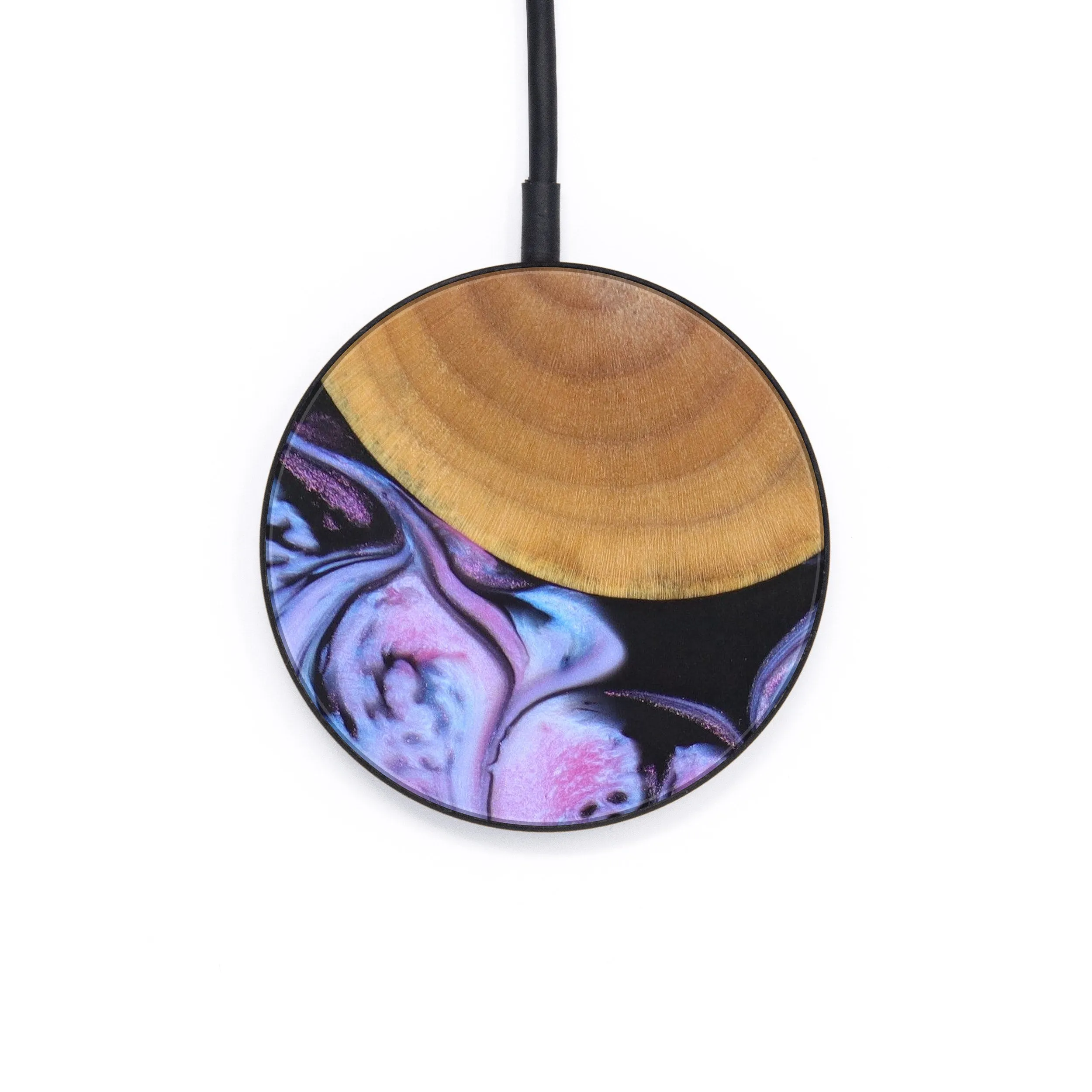 Circle Wood Resin Wireless Charger - Brayson (Purple, 633010)