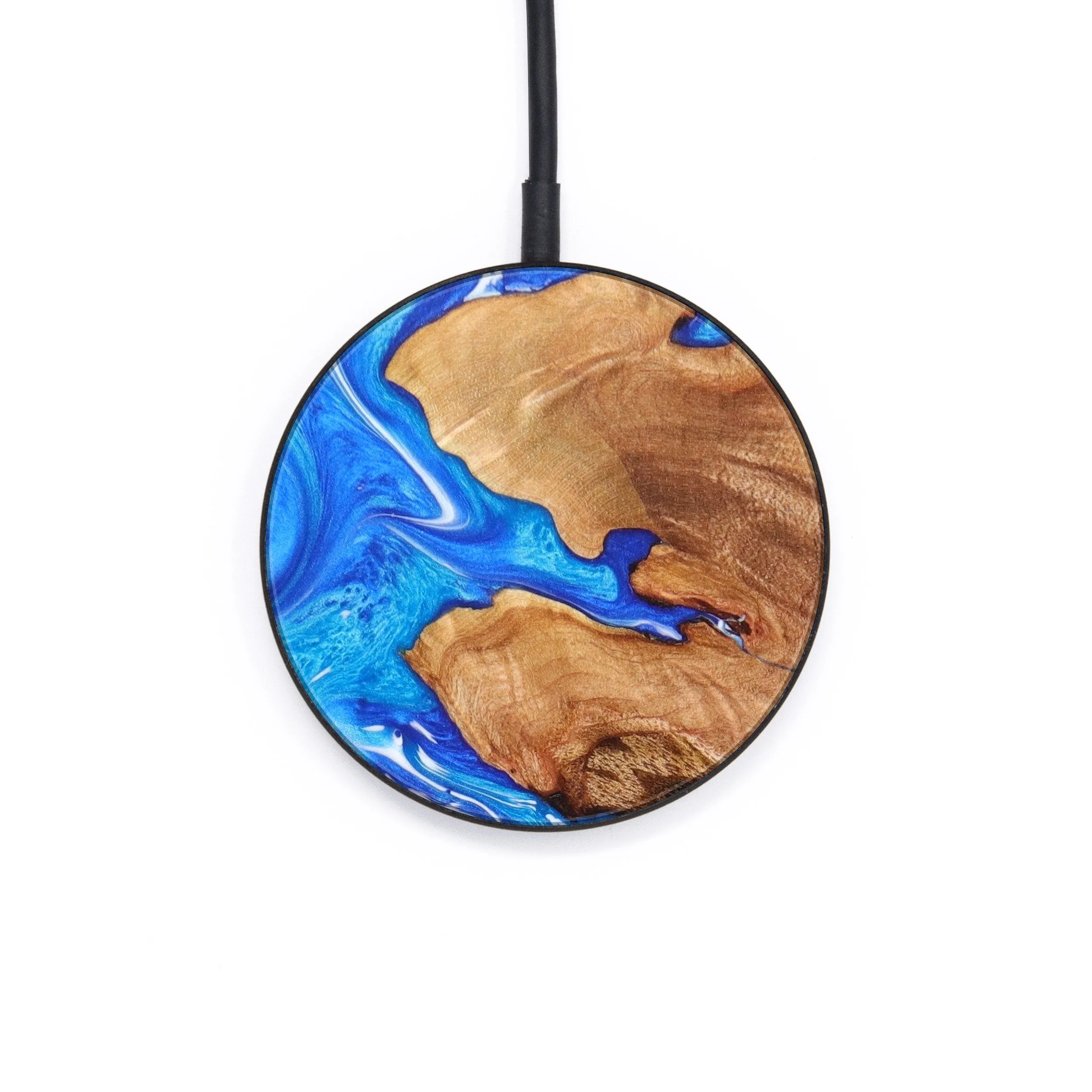 Circle Wood Resin Wireless Charger - Brent (Blue, 637911)