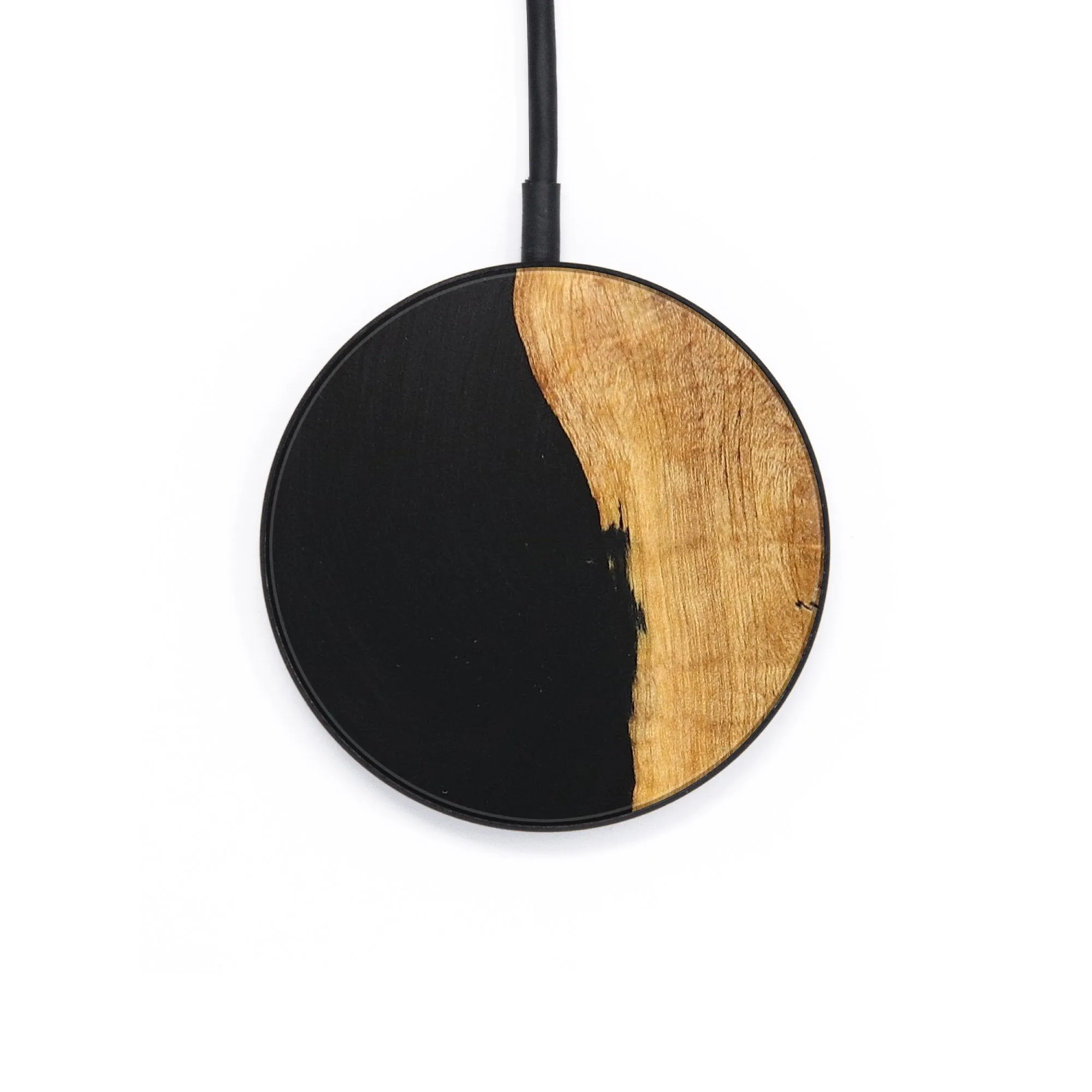 Circle Wood Resin Wireless Charger - Cassidy (Pure Black, 677084)