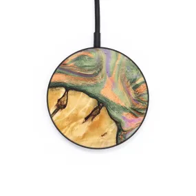 Circle Wood Resin Wireless Charger - Cathleen (Green, 689899)