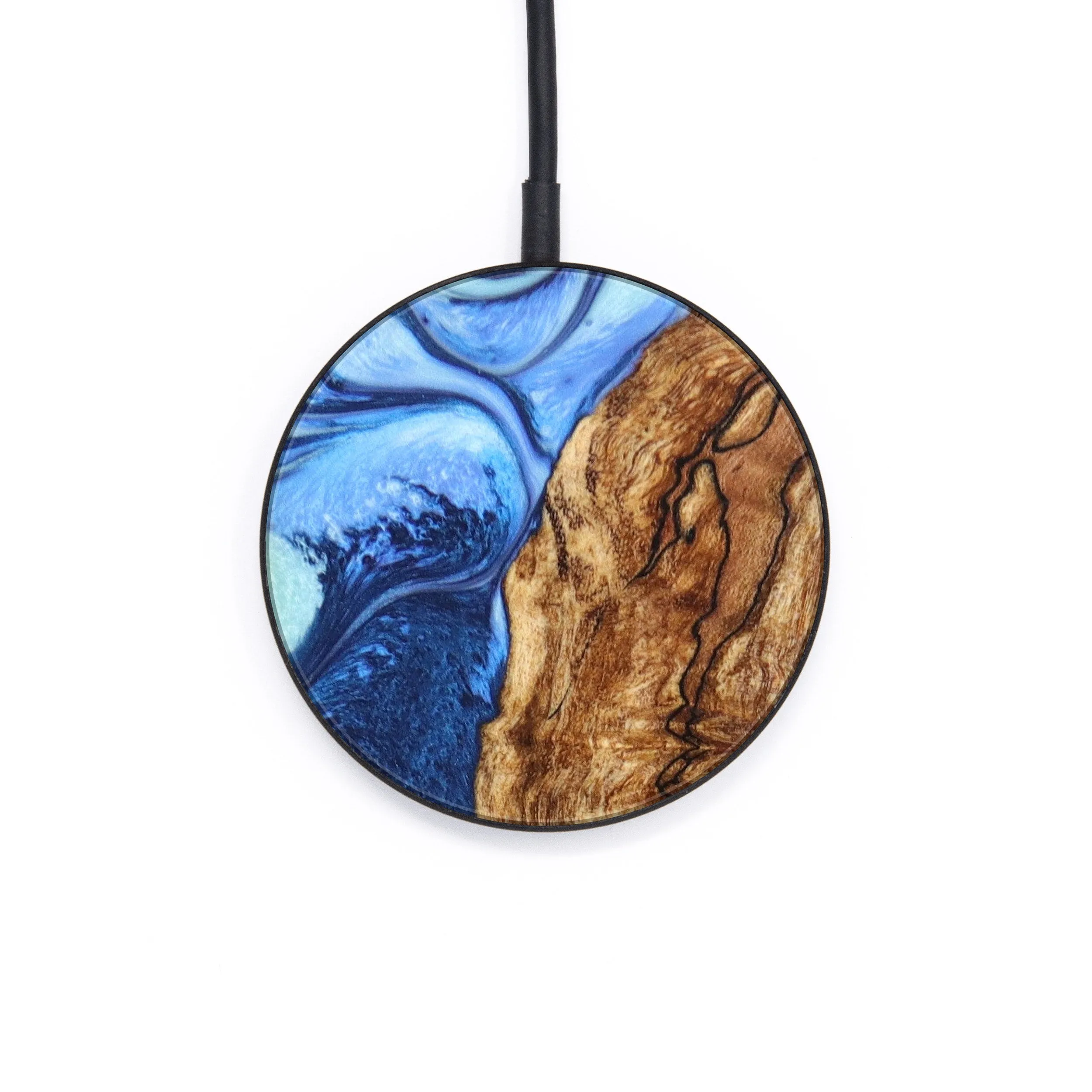 Circle Wood Resin Wireless Charger - Charles (Blue, 640168)