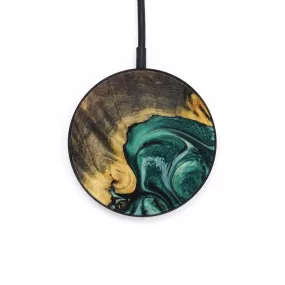 Circle Wood Resin Wireless Charger - Corinne (Green, 644449)