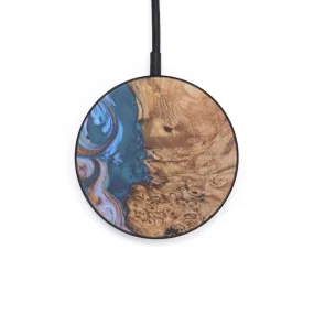 Circle Wood Resin Wireless Charger - Corly (Teal & Gold, 606059)