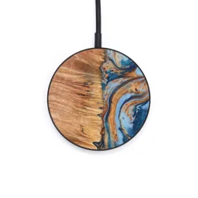 Circle Wood Resin Wireless Charger - Dianne (Teal & Gold, 630801)