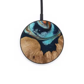 Circle Wood Wireless Charger - Auto (Teal & Gold, 733803)