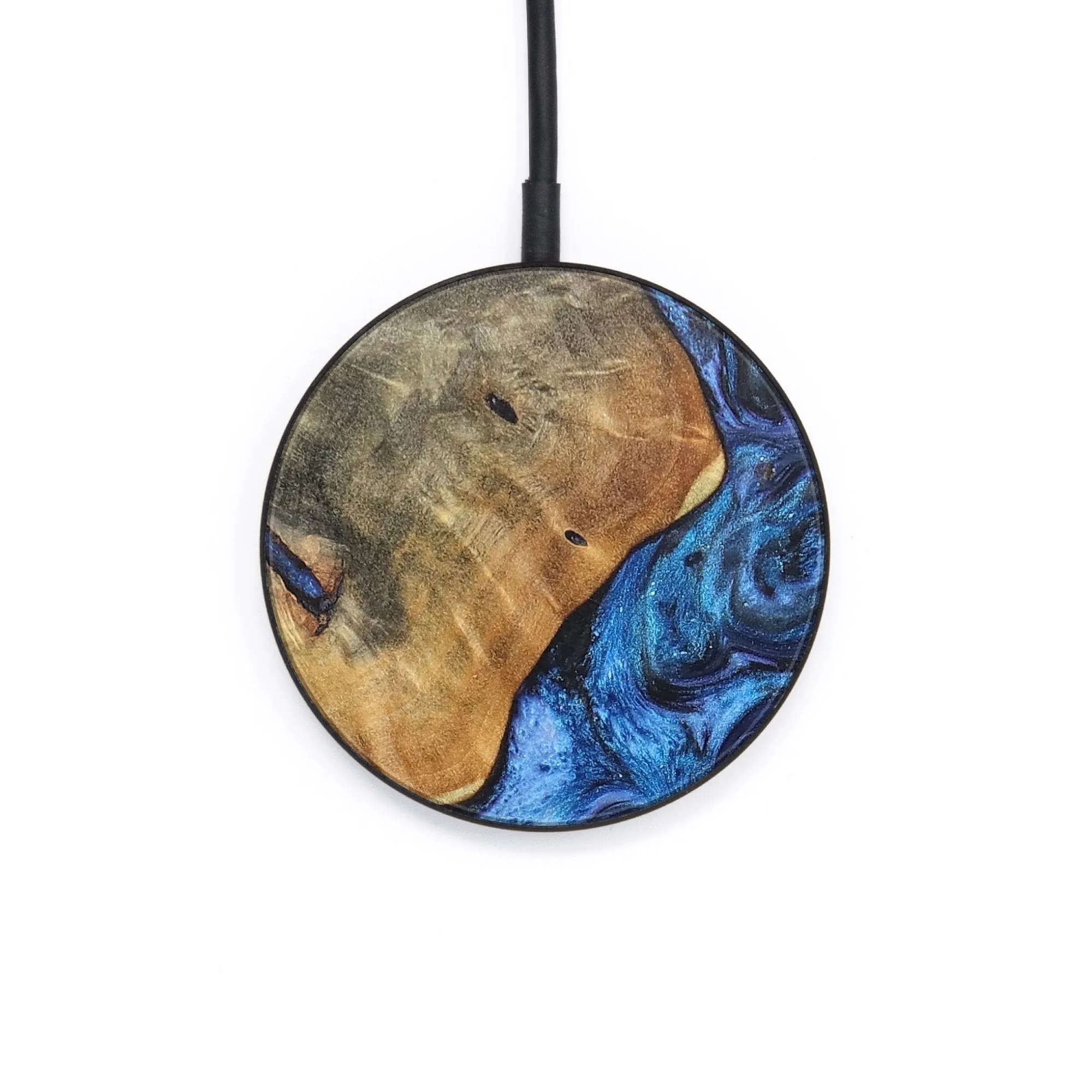 Circle Wood Wireless Charger - Jamal (Blue, 726570)