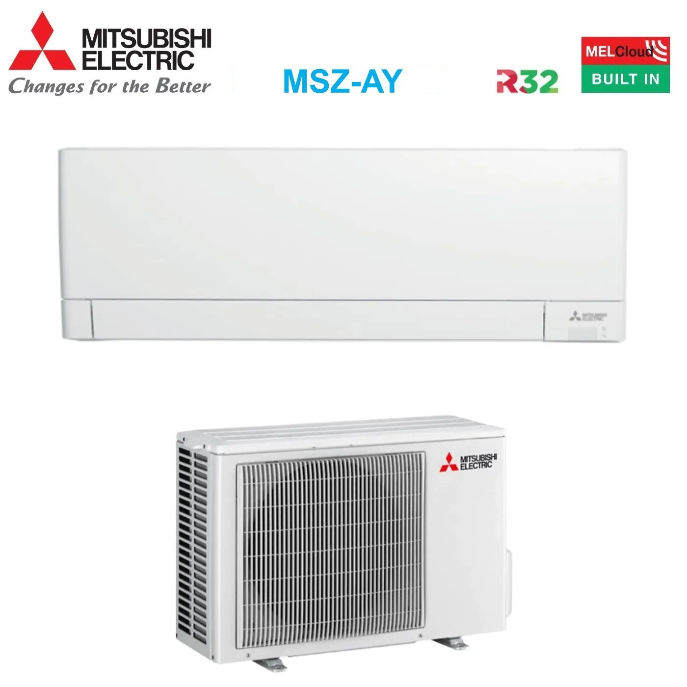 Climatizzatore Condizionatore Mitsubishi Electric Inverter Linea Plus serie MSZ-AY / AP 9000 Btu MSZ-AY25VGKP   MUZ-AP25VG R-32 Wi-Fi Integrato