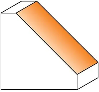 CMT 836.950.11 Chamfer Router Bit 1/2" Shank, 2-9/16" Cutting Diameter, 1" Cutting Length, 45 Degree Cutting Angle