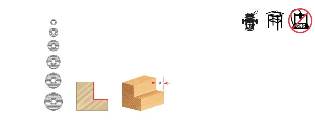 Collar for Superabbet Router Bit | 1 1⁄8 Dia x 7⁄16 - 3⁄16 Rabbet Depth | 67416 | 738685674161