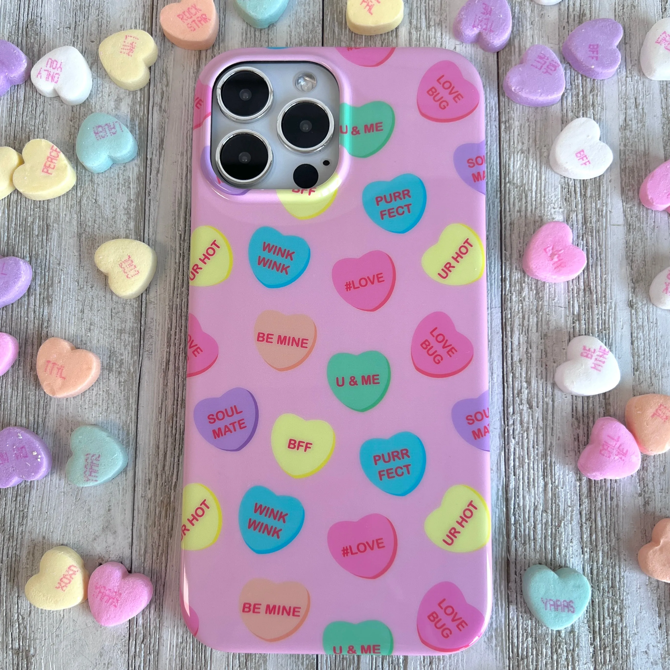 Conversation Hearts Phone Case For iPhone