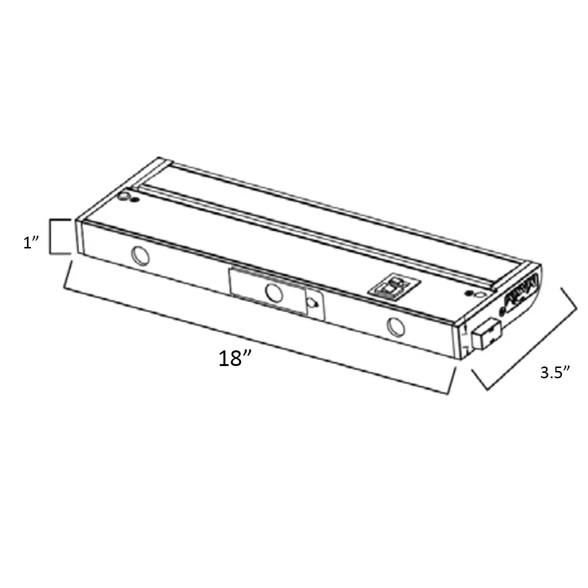 CounterMax 5K 18 Inch LED Under Cabinet Light, 2700K to 5000K, 1200 Lumens, 120V, Bronze