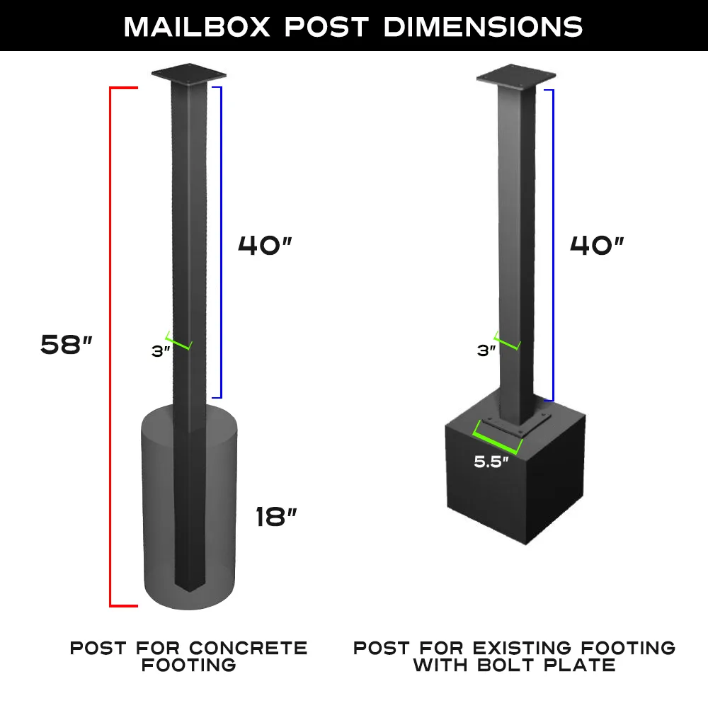 Custom Modern Steel Mailbox - Metal Address Mail Box with Personalized Numbers - Letter Box Post