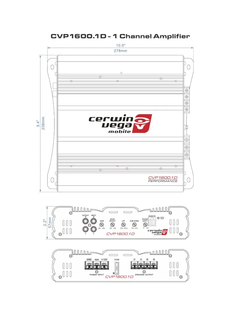 CVP Series 1-Channel Class AB Amplifier - CVP1600.1D