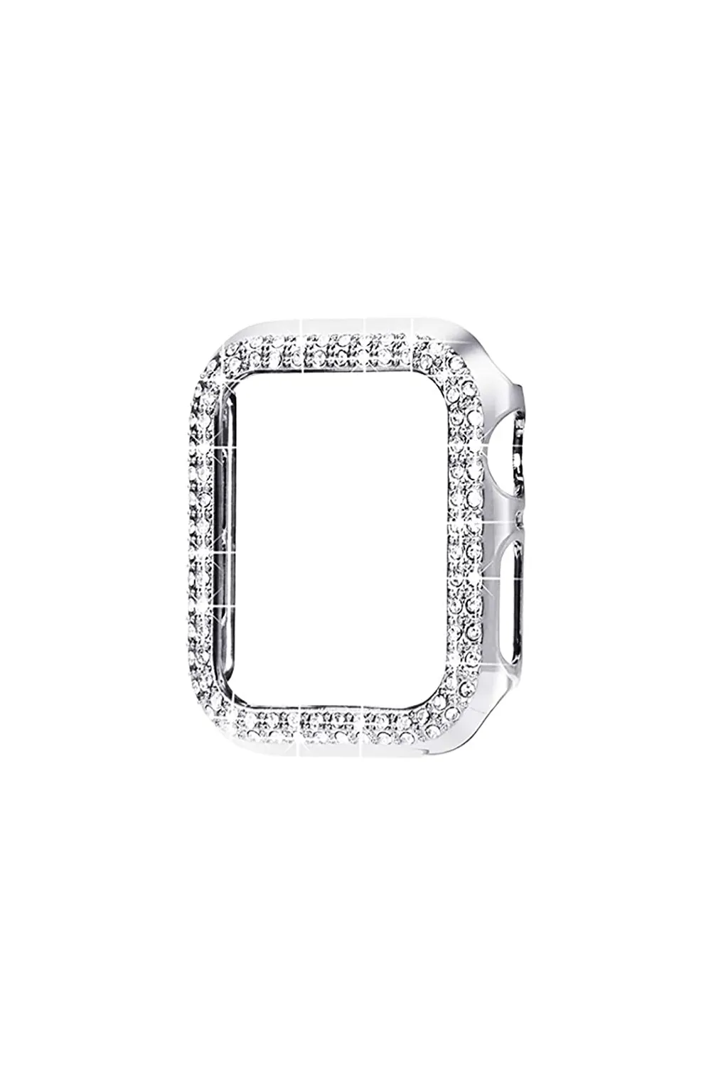 CZ CRYSTAL BUMPER APPLE WATCH BAND | SILVER