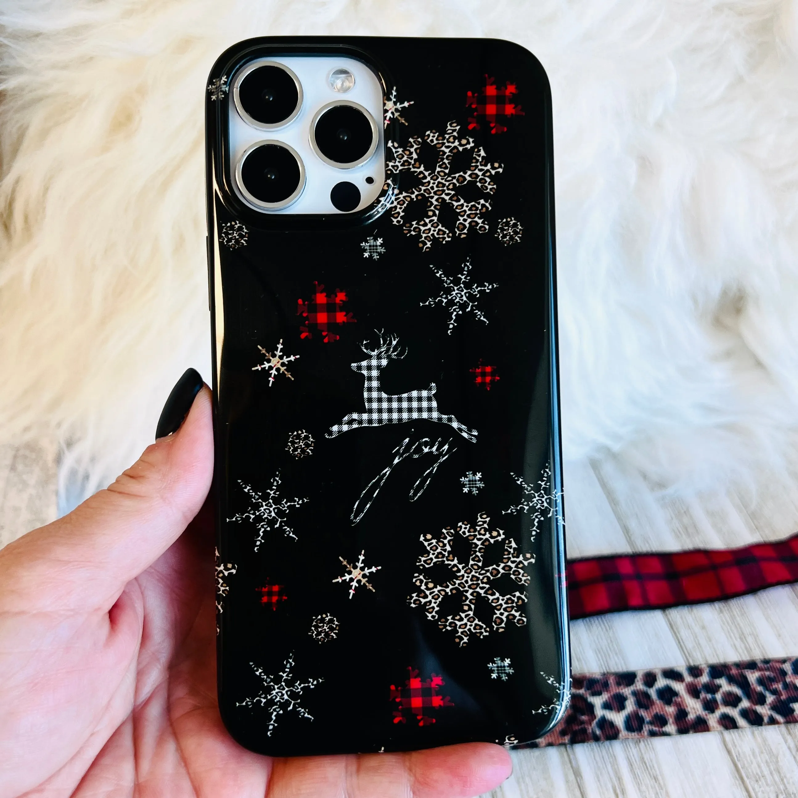 Deer Joy Black Phone Case For iPhone