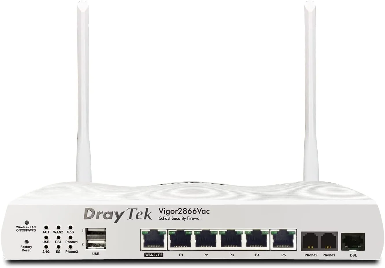 DrayTek Vigor 2866Vac Dual-WAN VDSL2/ADSL2  WiFi 5 Router w/ Load Balancing, VPN & 3G/4G LTE Support (1266Mbps AC)