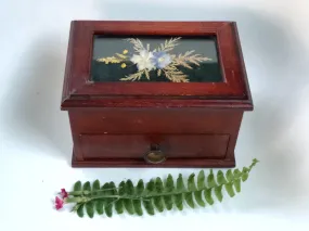 Dried Flowers Wodden Jewellery Box