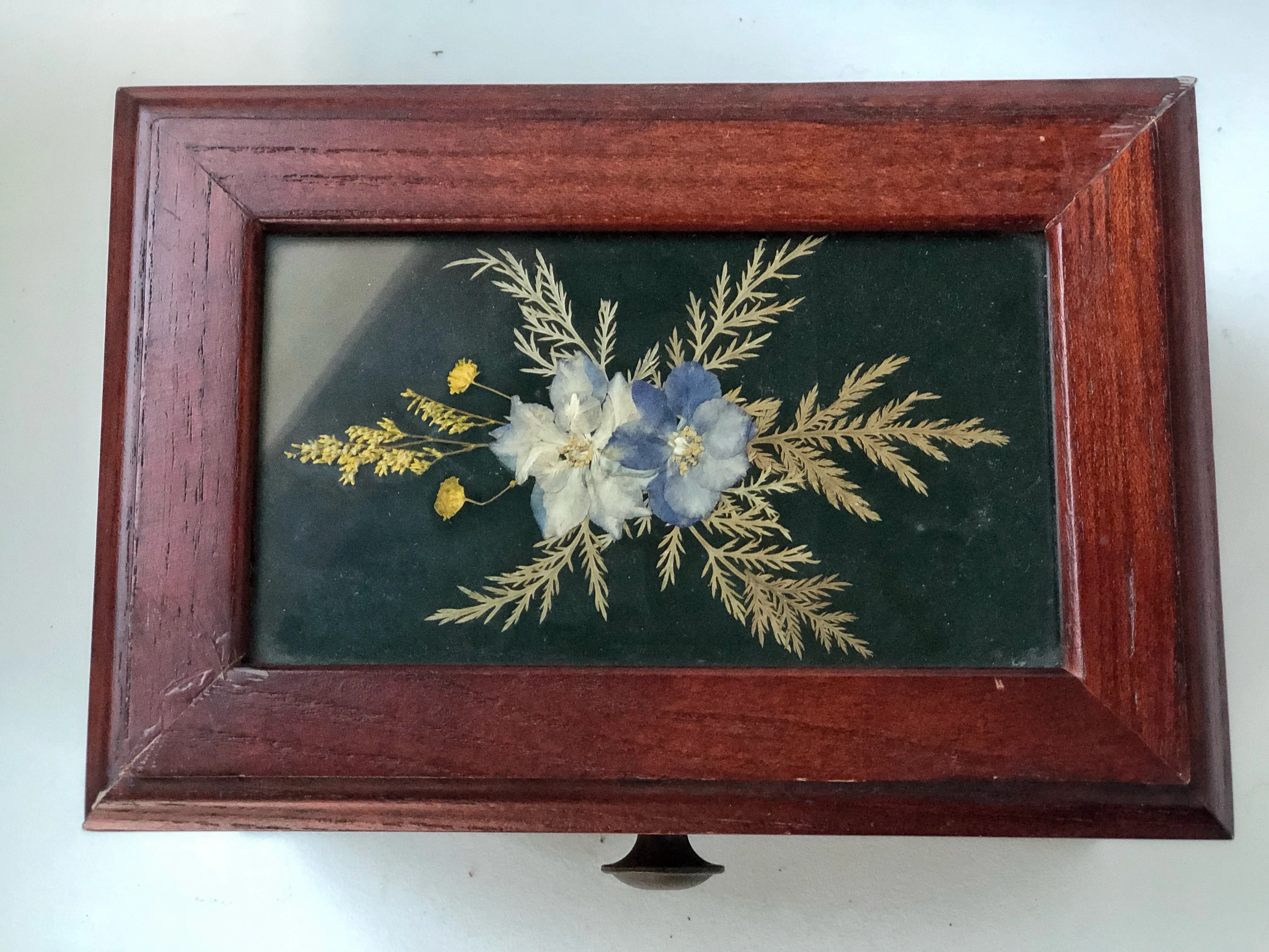 Dried Flowers Wodden Jewellery Box