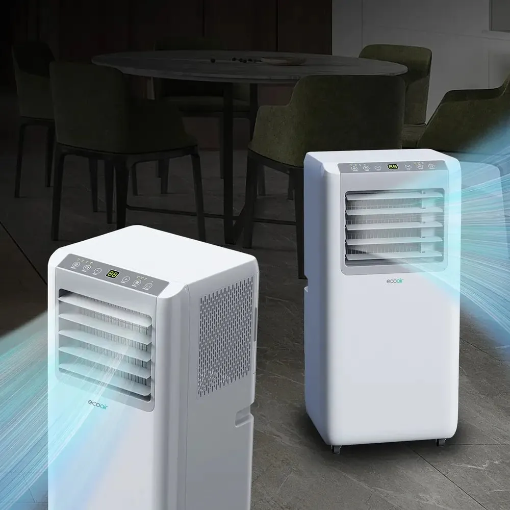 EcoAir CRYSTAL MK3 9000 BTU 4-in-1 Portable Air Conditioner with Remote Control and Free Window Seal Kit