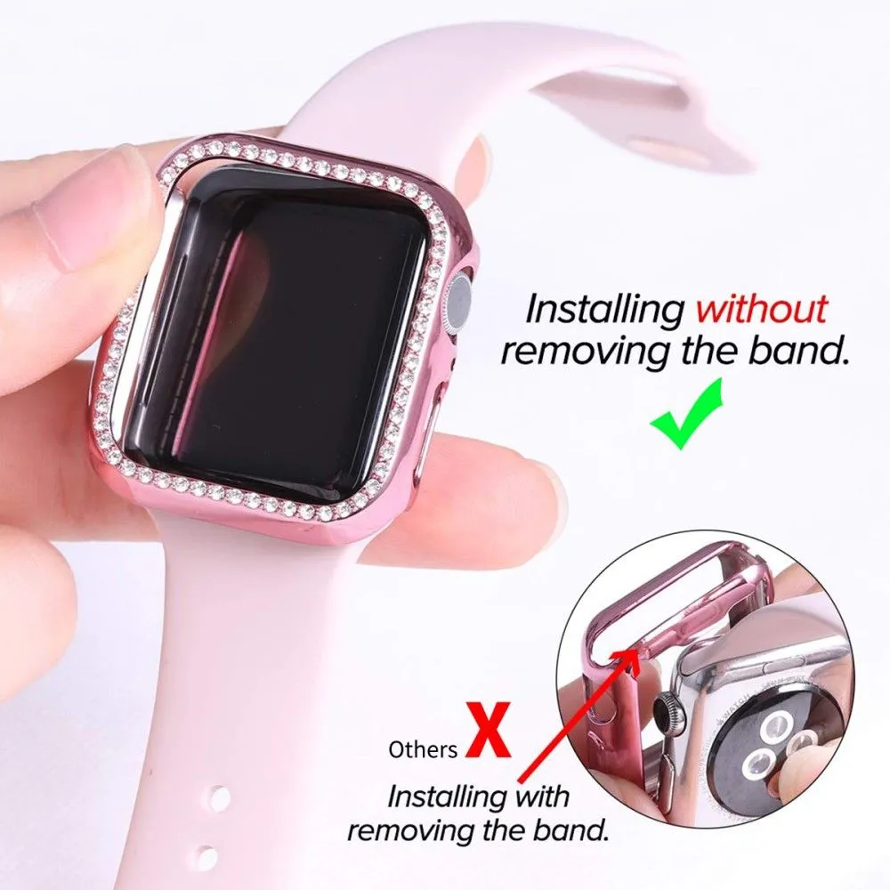 ENKAY Apple Watch (41mm) rhinestone cover with screen protector - Rose Gold