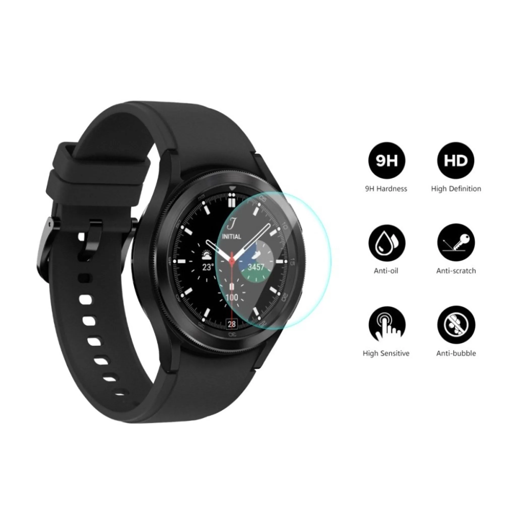 ENKAY Samsung Galaxy Watch 4 Classic (42mm) 0.2mm arc edge HD tempered glass screen protector