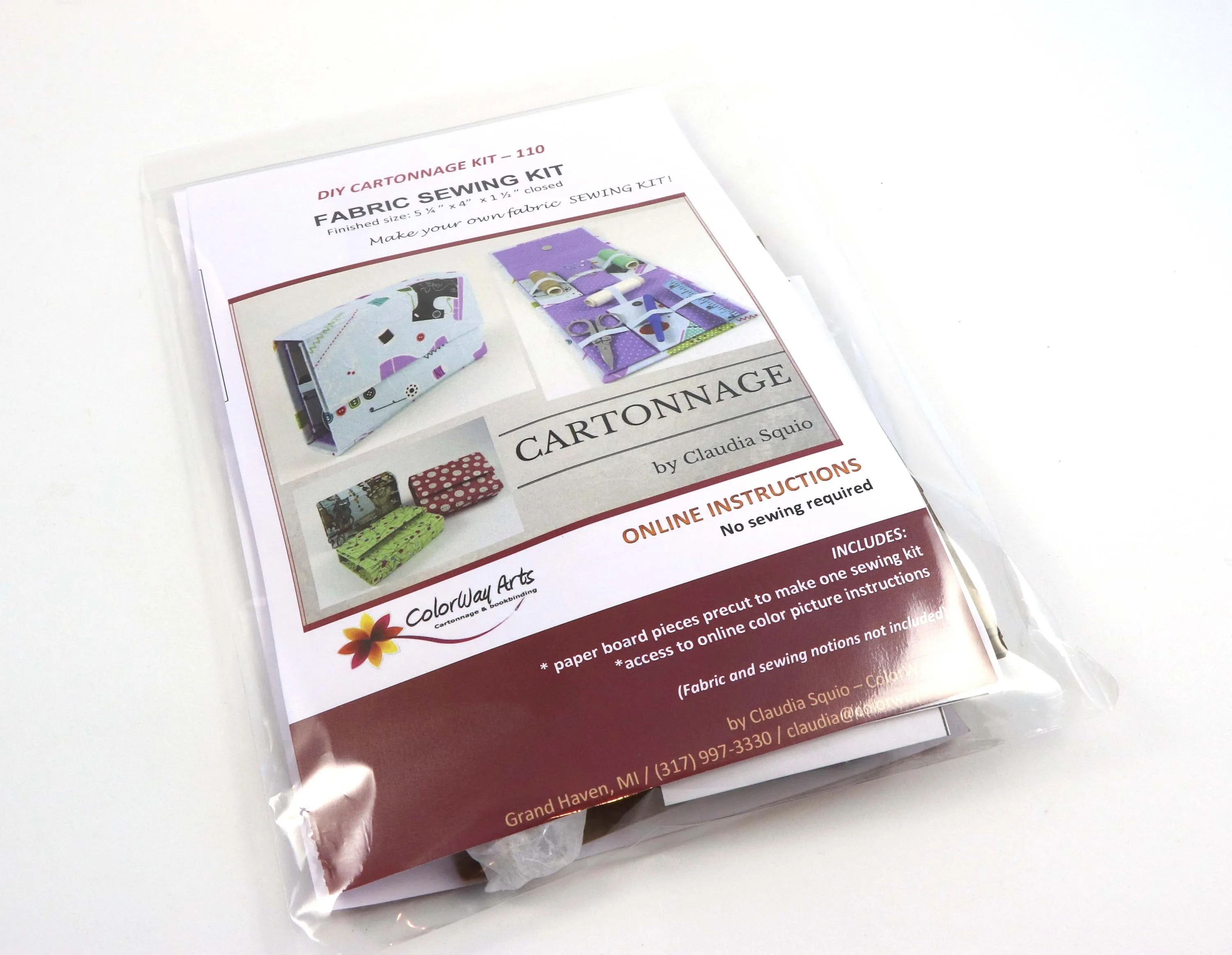 Fabric Sewing kit DIY kit, cartonnage kit 110, online instructions included