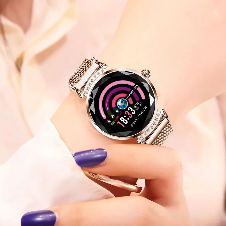 Fashion 3D Diamond Glass Women Smartwatch