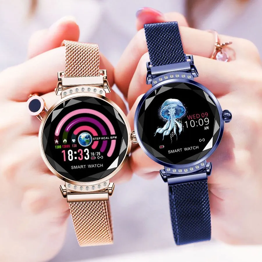 Fashion 3D Diamond Glass Women Smartwatch