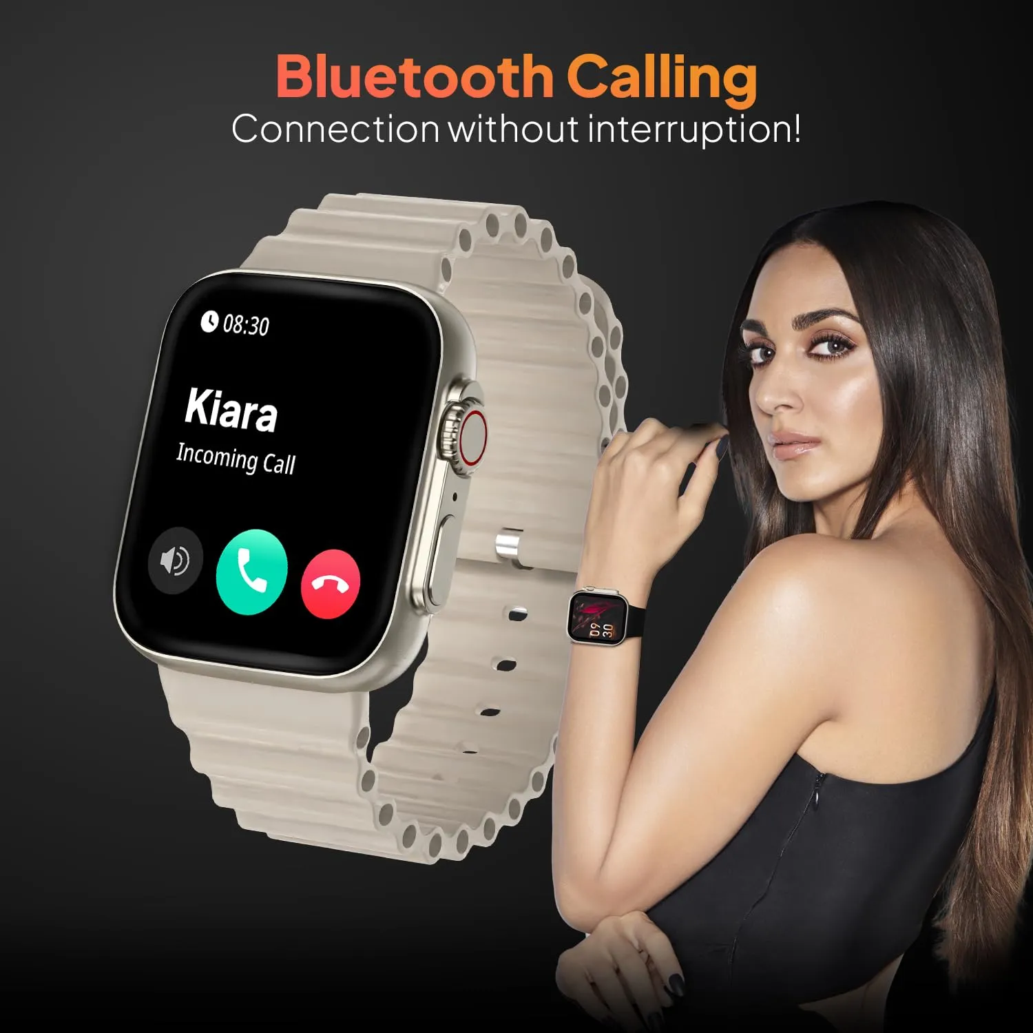 Fire-Boltt Gladiator 1.96" Biggest Display Smart Watch with Bluetooth Calling, Voice Assistant &123 Sports Modes, 8 Unique UI Interactions, SpO2, 24/7 Heart Rate Tracking (Light Gold)