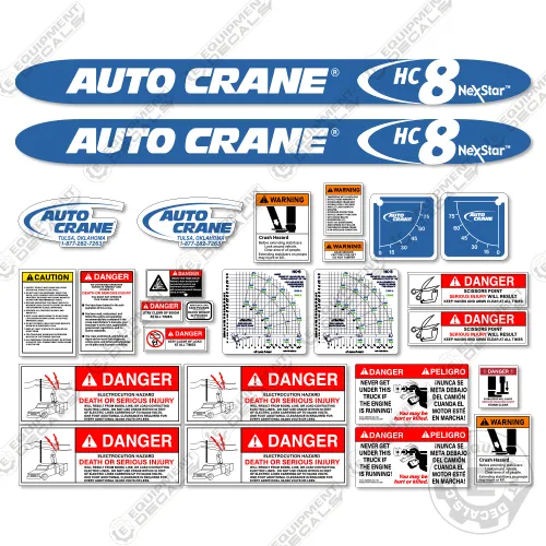 Fits AutoCrane HC8 Decal Kit Crane Truck