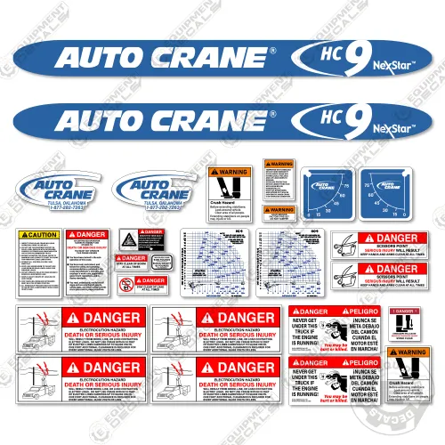 Fits AutoCrane HC9 Decal Kit Crane Truck