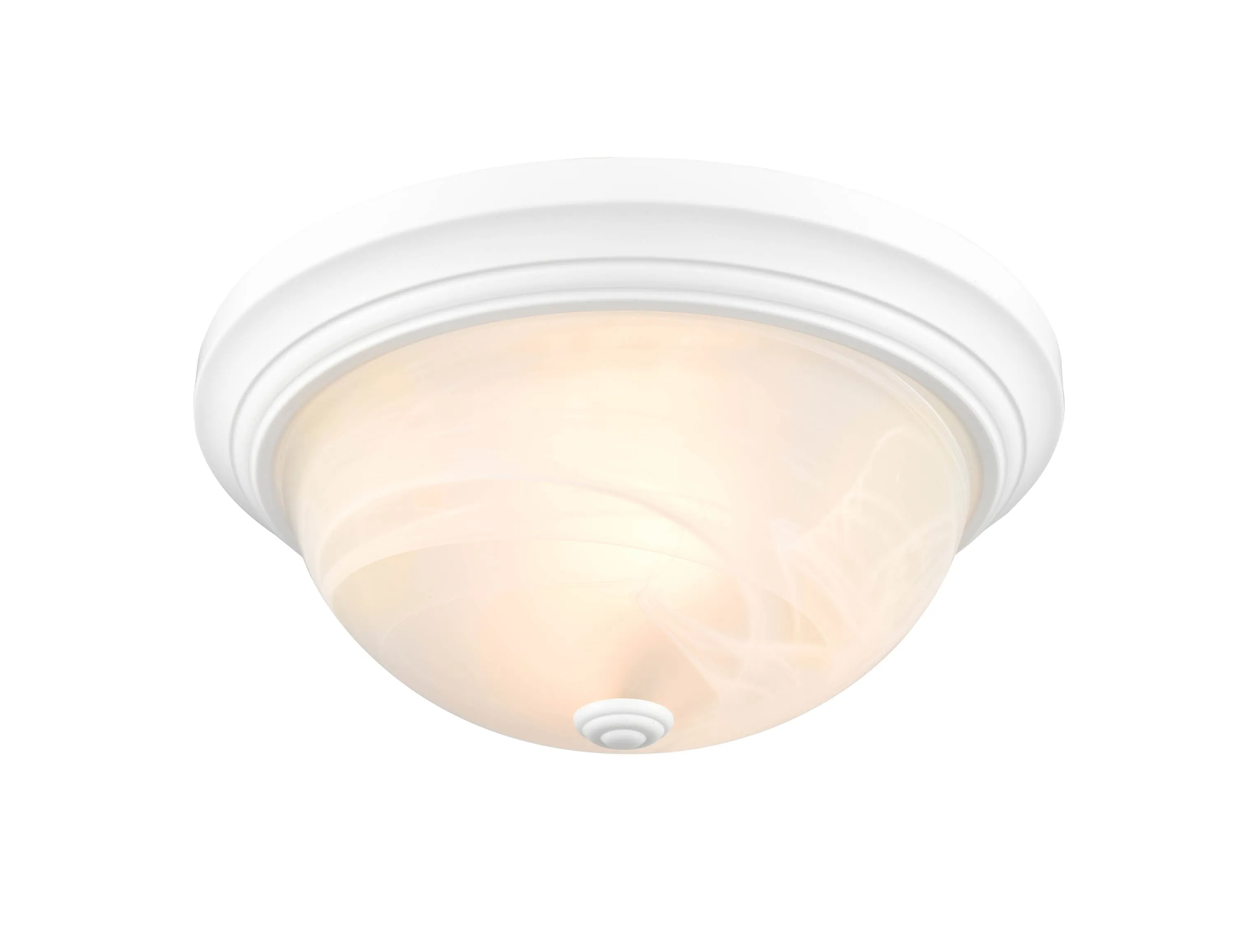 Flush Mount Fixture - White - Faux Alabaster Glass - 13in. Diameter - E26 Medium Base