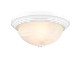 Flush Mount Fixture - White - Faux Alabaster Glass - 13in. Diameter - E26 Medium Base