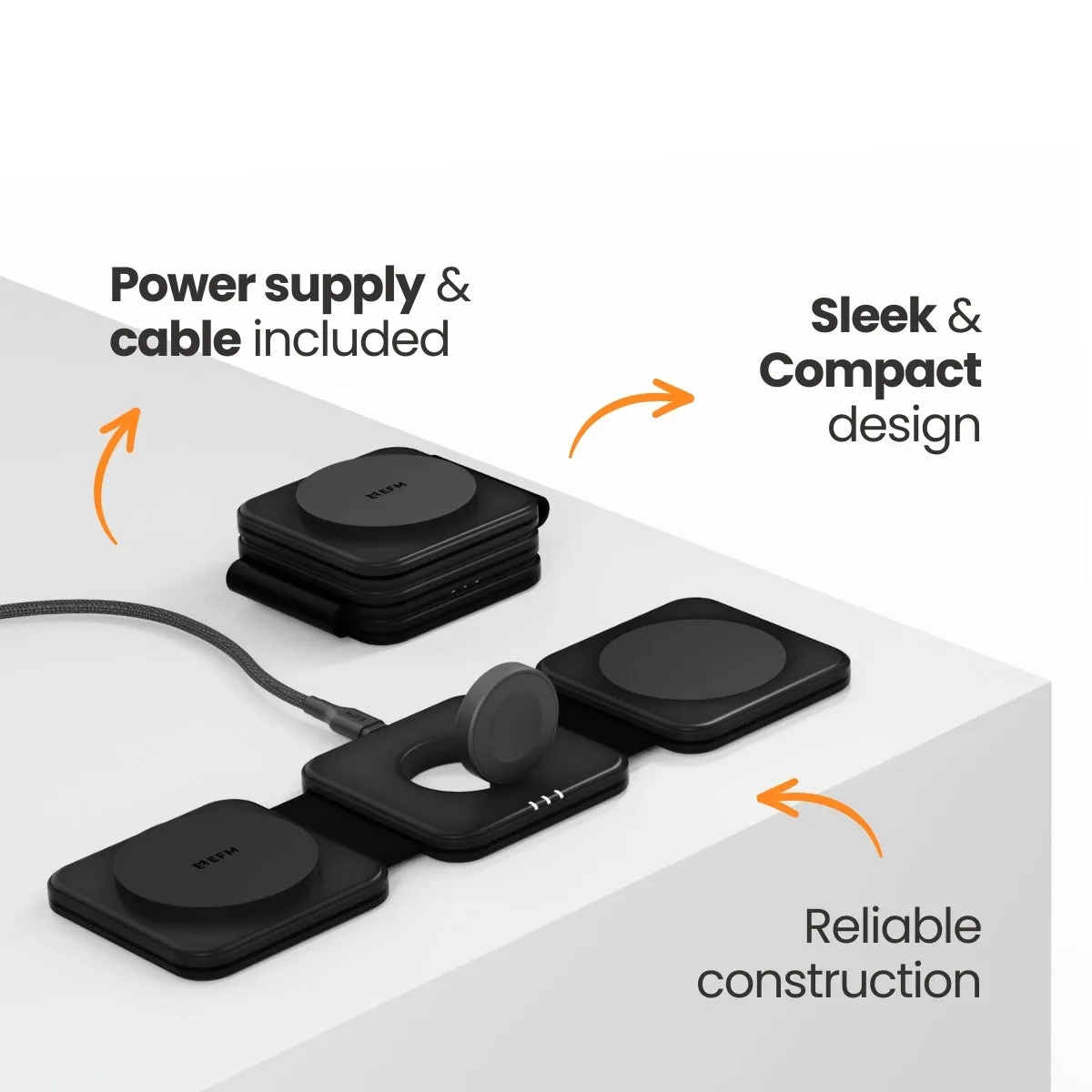 FLUX Travel 3-in-1 Wireless Charger - With 20W Wall Charger