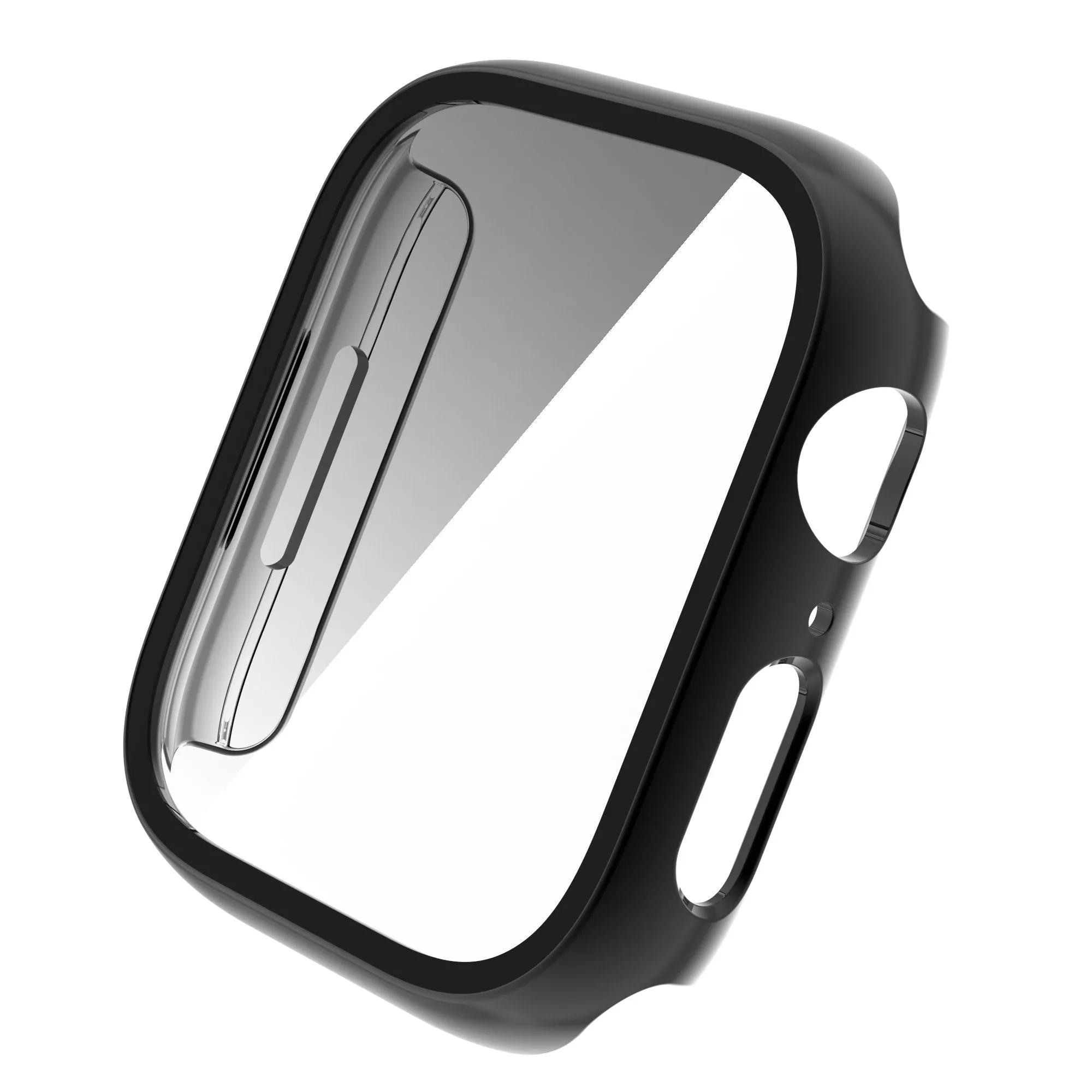 For Apple Watch iWatch Series 7 Case 41mm Tempered Glass Shockproof Full Cover - Black