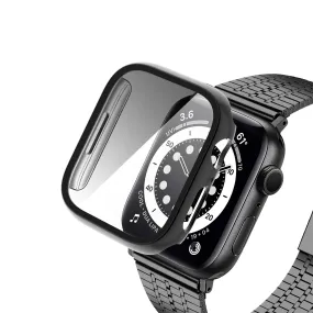 For Apple Watch iWatch Series 7 Case 41mm Tempered Glass Shockproof Full Cover - Black