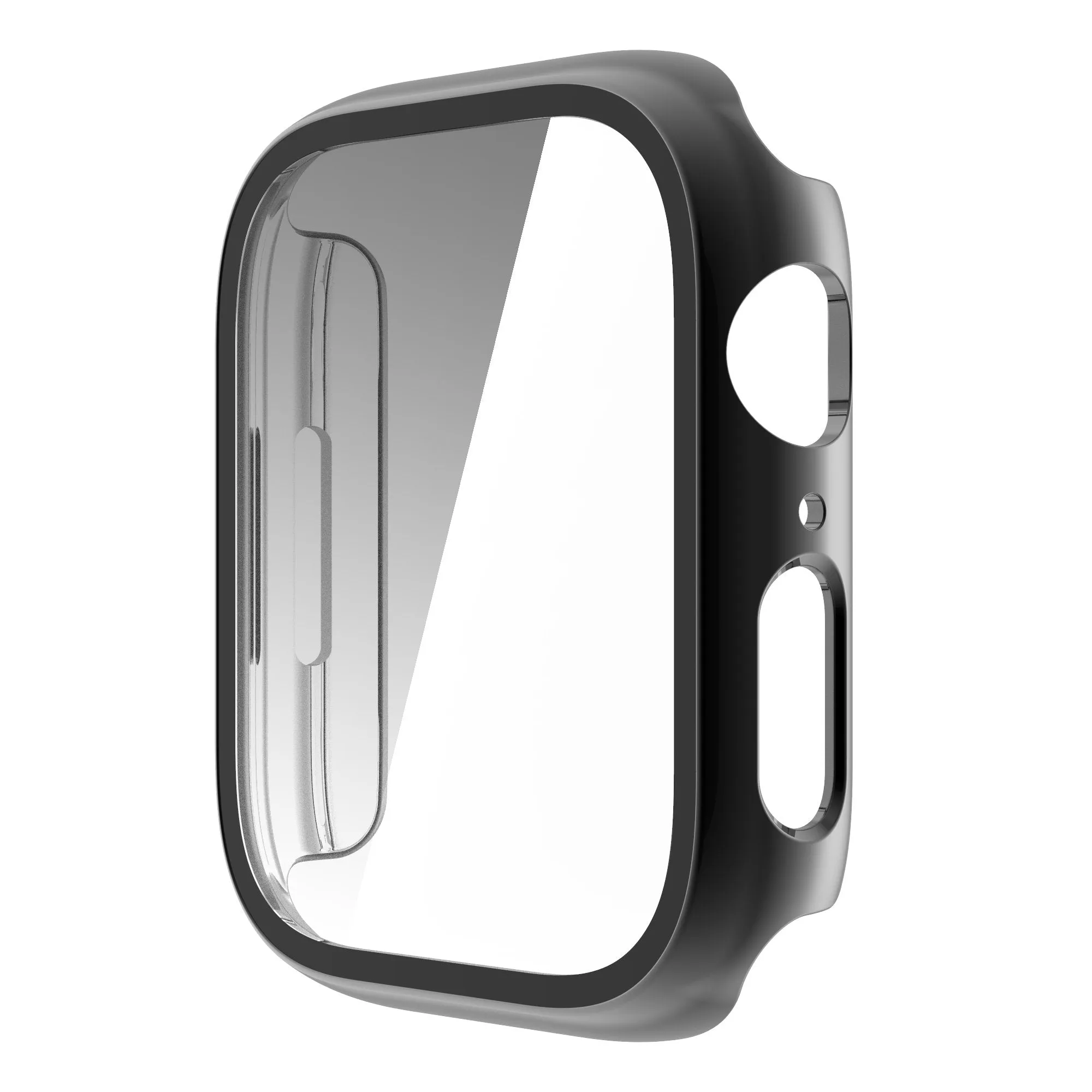 For Apple Watch iWatch Series 7 Case 41mm Tempered Glass Shockproof Full Cover - Black