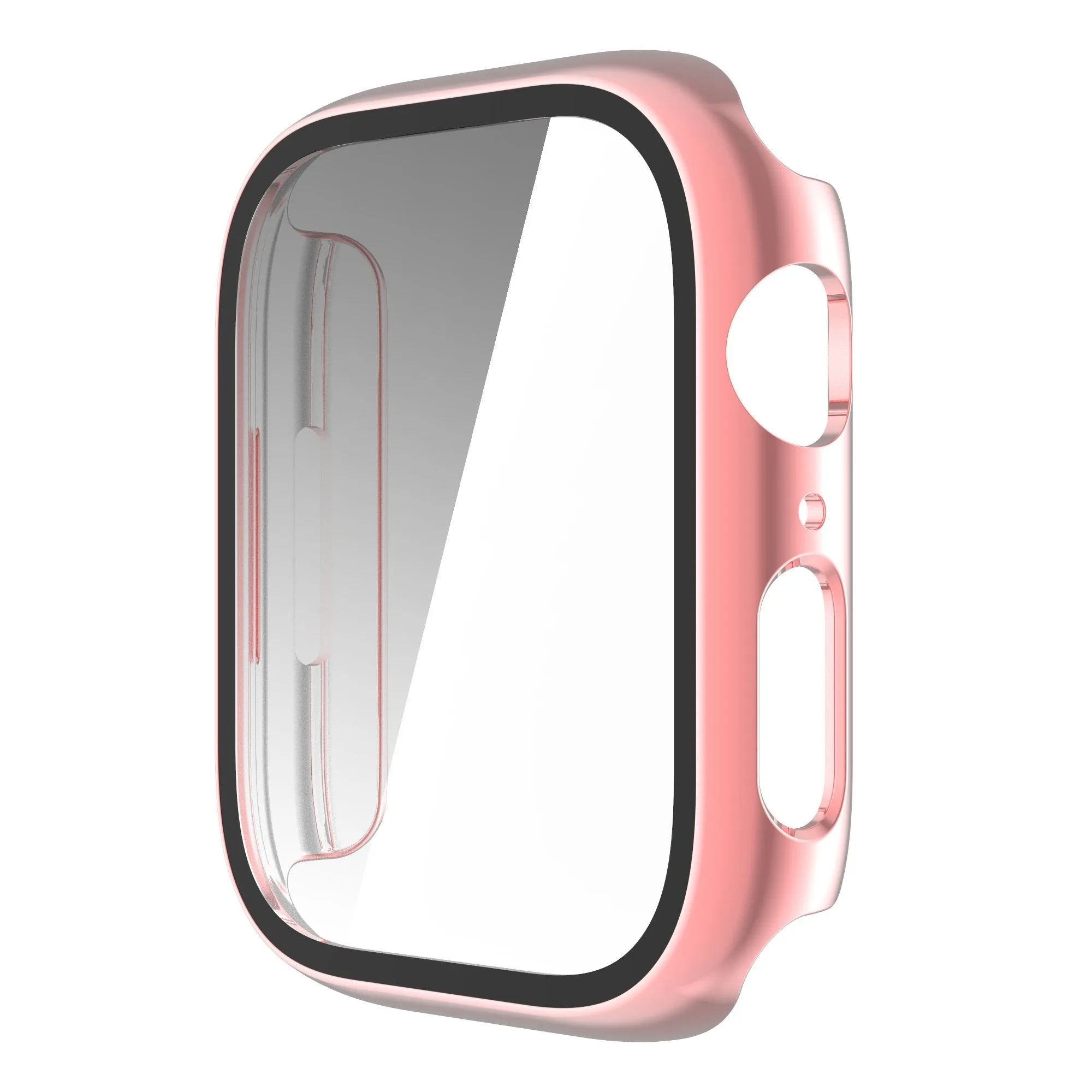 For Apple Watch iWatch Series 7 Case 41mm Tempered Glass Shockproof Full Cover -Pink