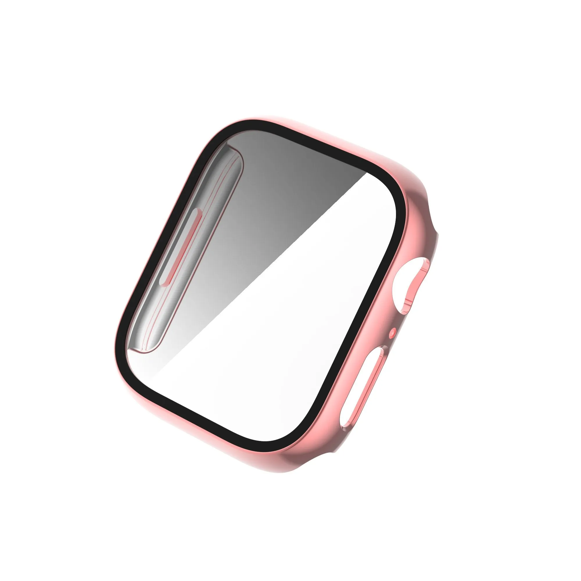 For Apple Watch iWatch Series 7 Case 41mm Tempered Glass Shockproof Full Cover -Pink