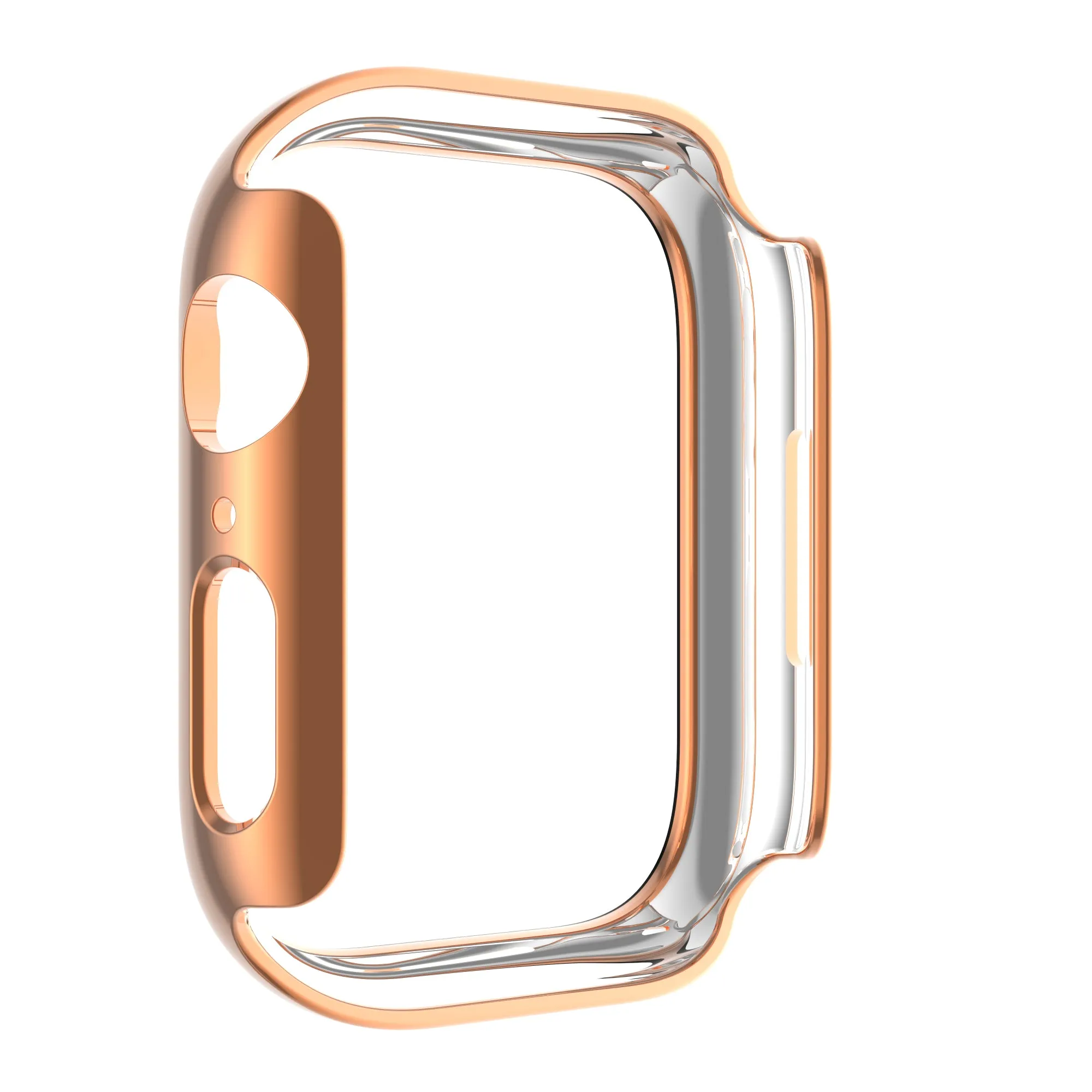 For Apple Watch iWatch Series 7 Case 45mm Tempered Glass Shockproof Full Cover - Rose Gold