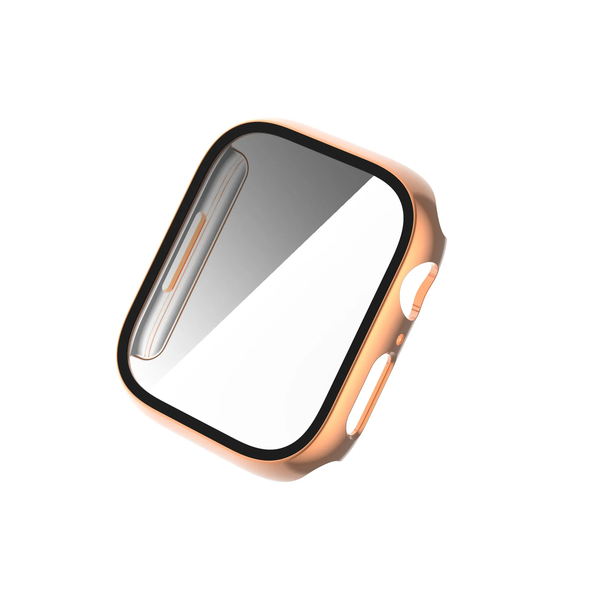 For Apple Watch iWatch Series 7 Case 45mm Tempered Glass Shockproof Full Cover - Rose Gold