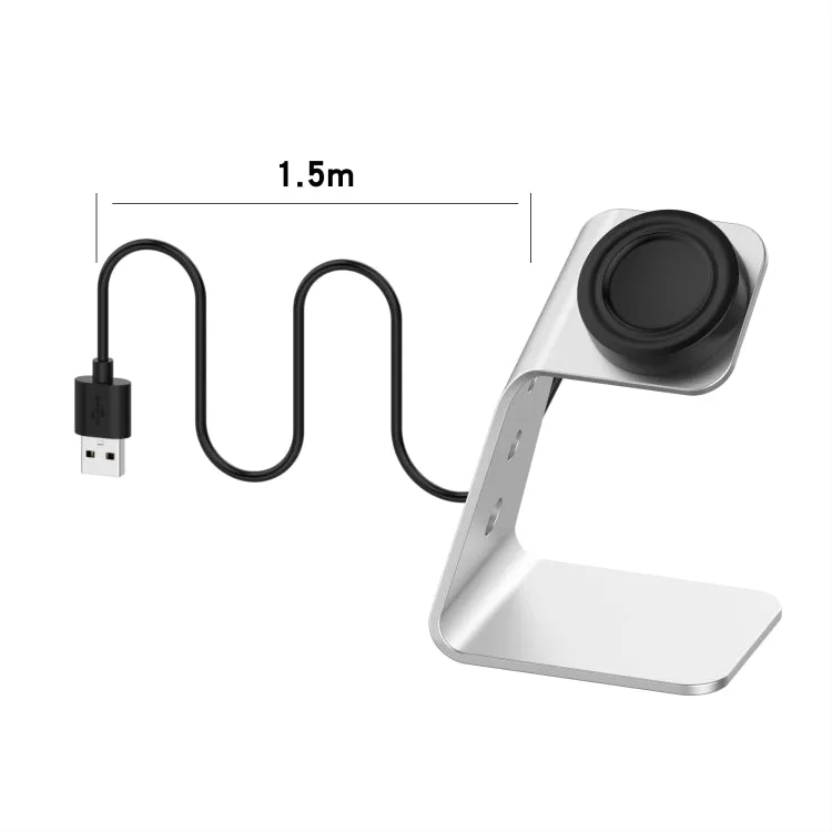 For Samsung R500 / Galaxy Watch 3 Universal Aluminum Alloy Magnetic Charger Holder with Chip Protection, Support Fast Charging(Grey)