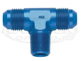 Fragola AN -10 Blue Anodized Aluminum Tee With 1/2" NPT National Pipe Tapered On The Side Fittings