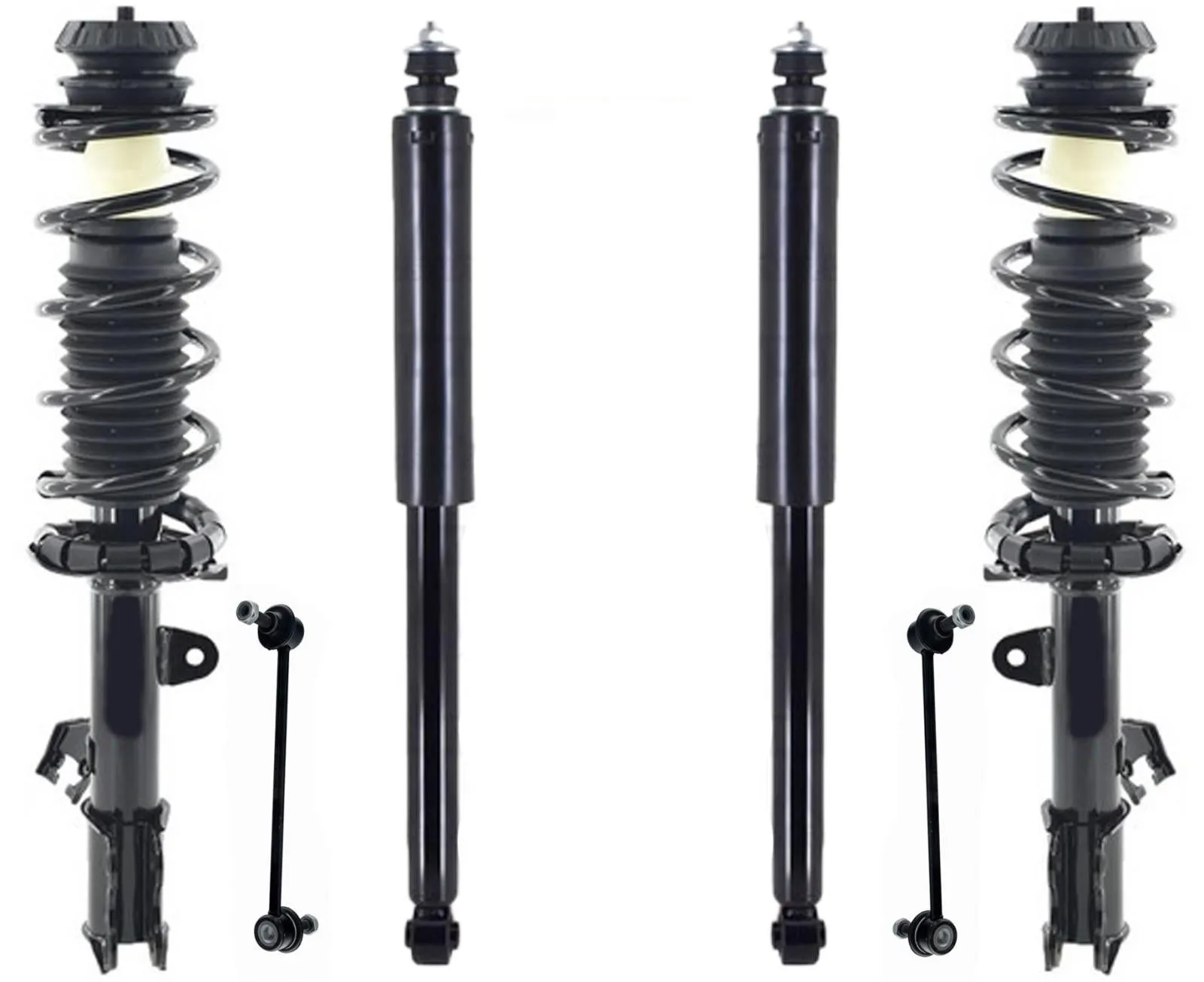 Front Complete Struts Links & Rear Shocks For Nissan Versa 2012 2013 2014