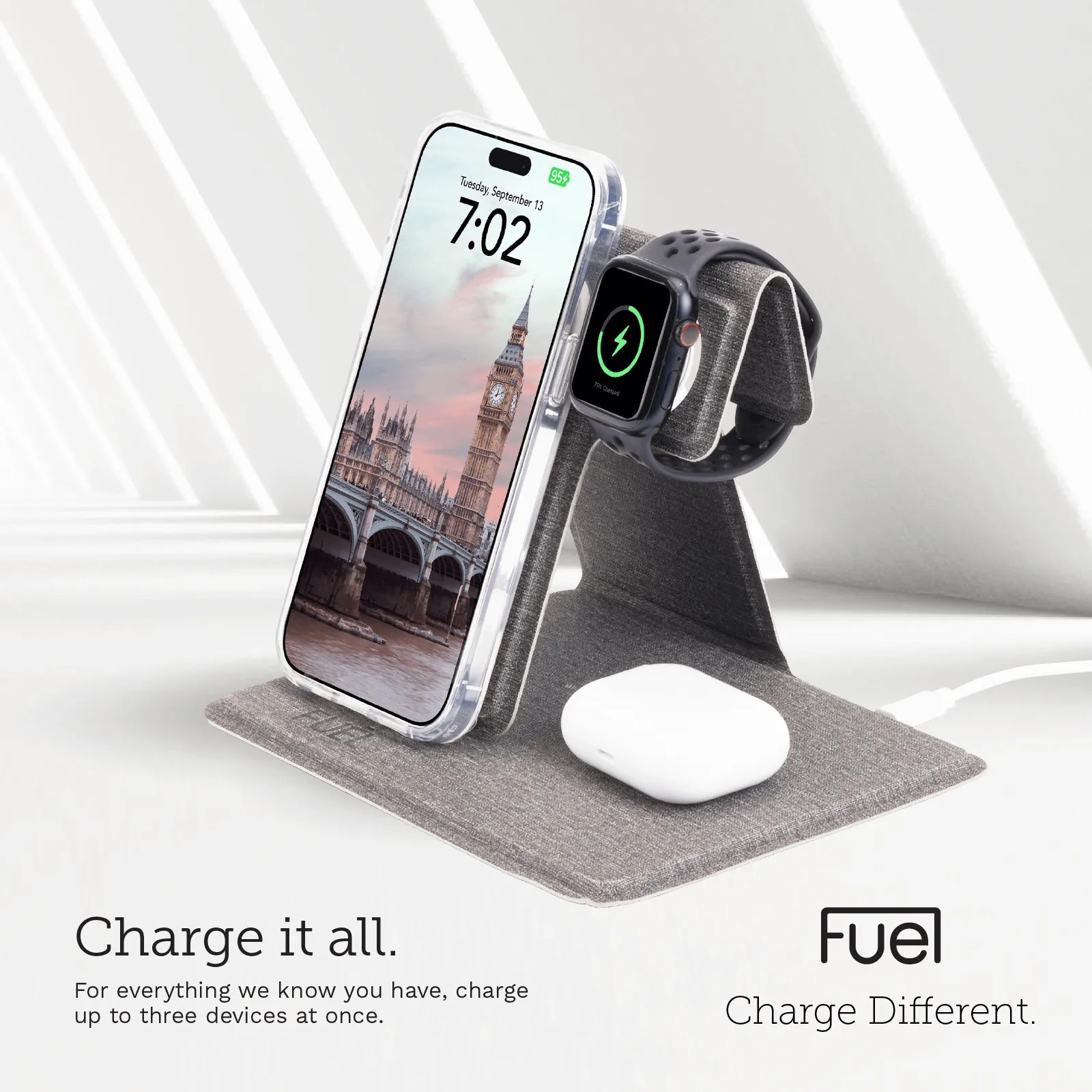 FUEL 3 in 1 Foldable Power Station with Wall Charger - Wireless Charger