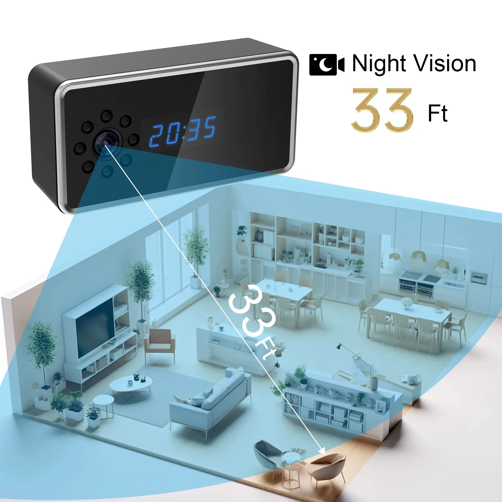 Full HD 4k Wifi Mini Clock Camera