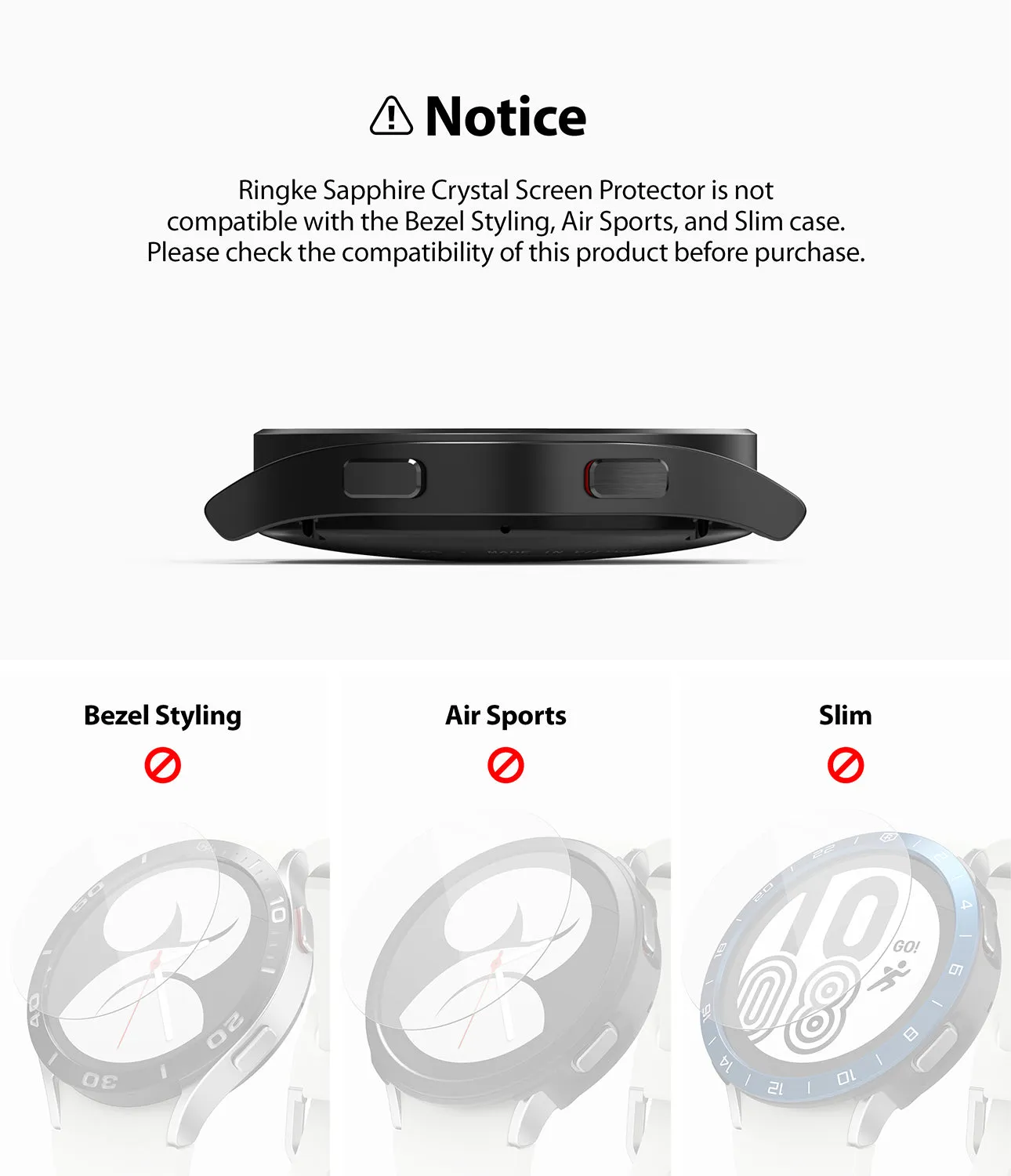 Galaxy Watch 5/4 44mm Screen Protector | Sapphire Crystal Glass