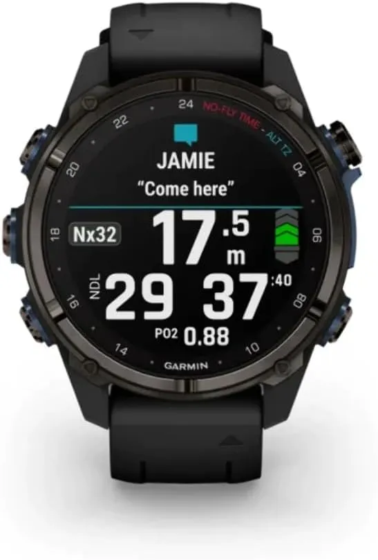 Garmin Descent Mk3i Dive Watch - 43mm Carbon Grey DLC Titanium with Black Silicone Band